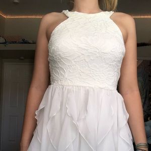 White lace midi dress